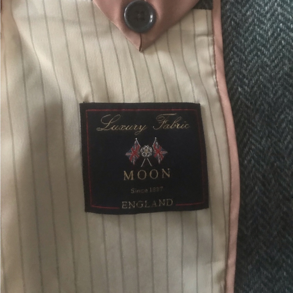 J.Crew Wool Luxury Moon Campbell British Herringbone Tweed Gold Button Jacket - Picture 10 of 17